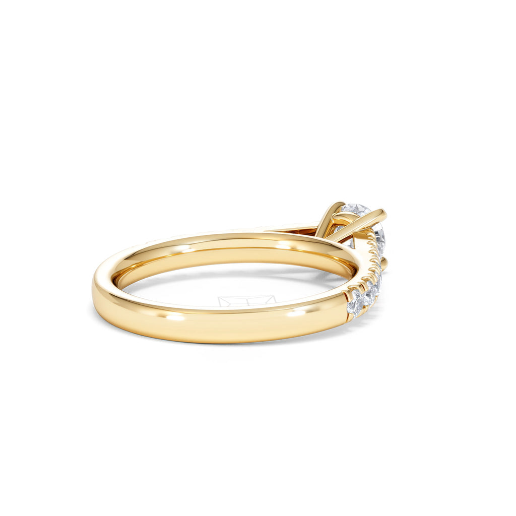 Natalia Lab Diamond Engagement Side Stone Ring 18K Gold 0.91CT F/VS1