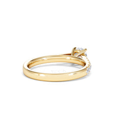 Natalia Lab Diamond Engagement Side Stone Ring 18K Gold 0.91CT F/VS1