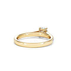 Natalia Lab Diamond Engagement Side Stone Ring 18K Gold 0.91CT F/VS1
