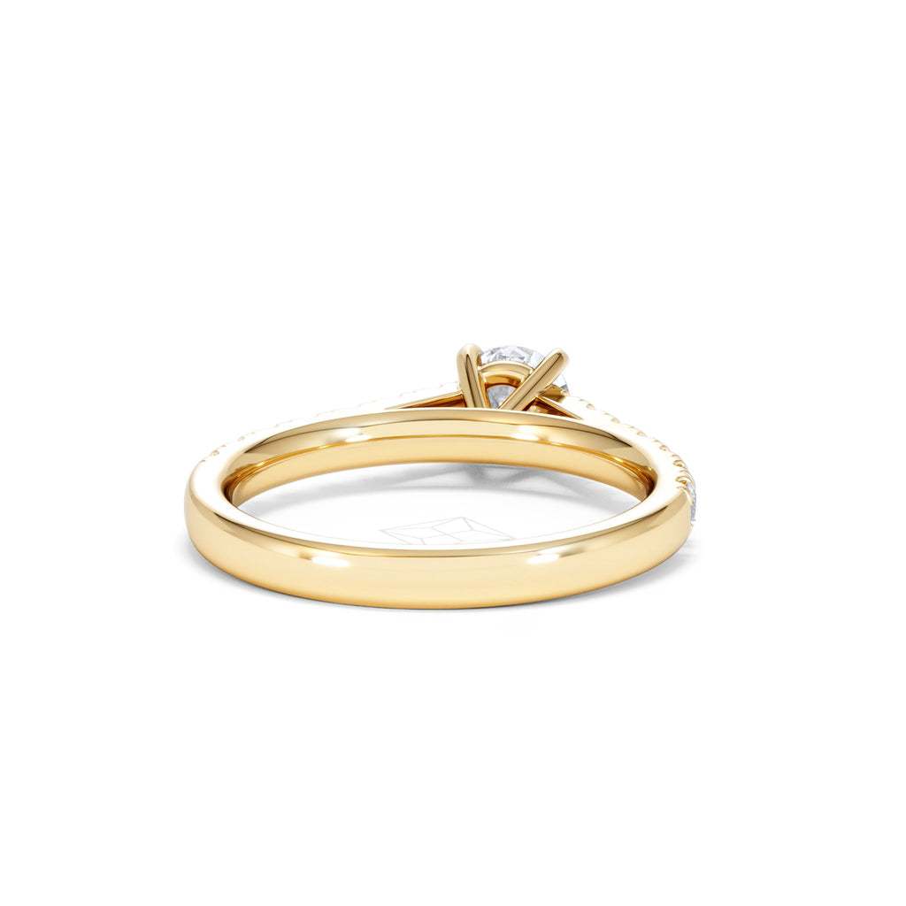 Natalia Lab Diamond Engagement Side Stone Ring 18K Gold 0.91CT F/VS1