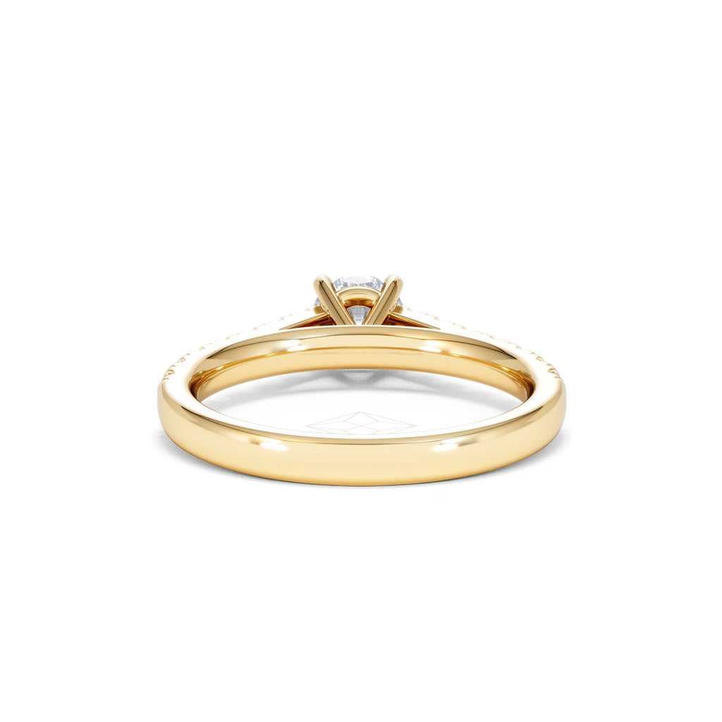 Natalia Lab Diamond Engagement Side Stone Ring 18K Gold 0.91CT F/VS1