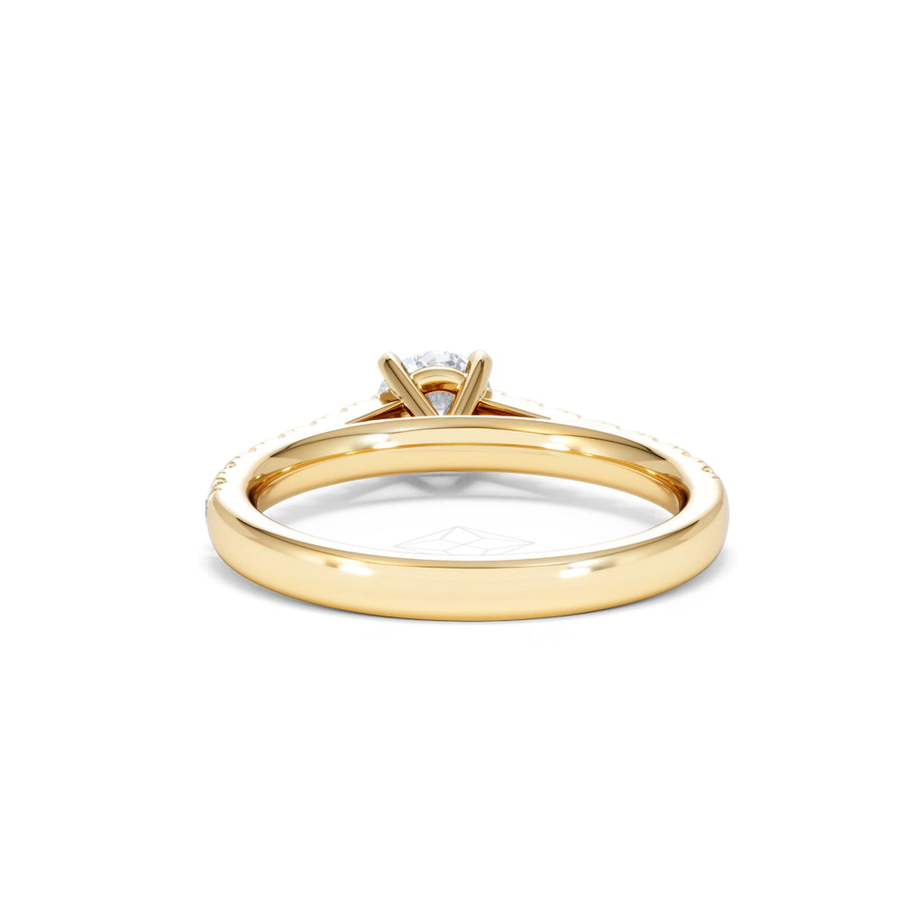 Natalia Lab Diamond Engagement Side Stone Ring 18K Gold 0.91CT F/VS1