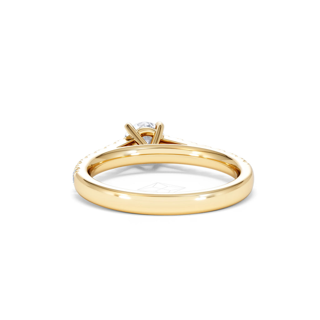 Natalia Lab Diamond Engagement Side Stone Ring 18K Gold 0.91CT F/VS1