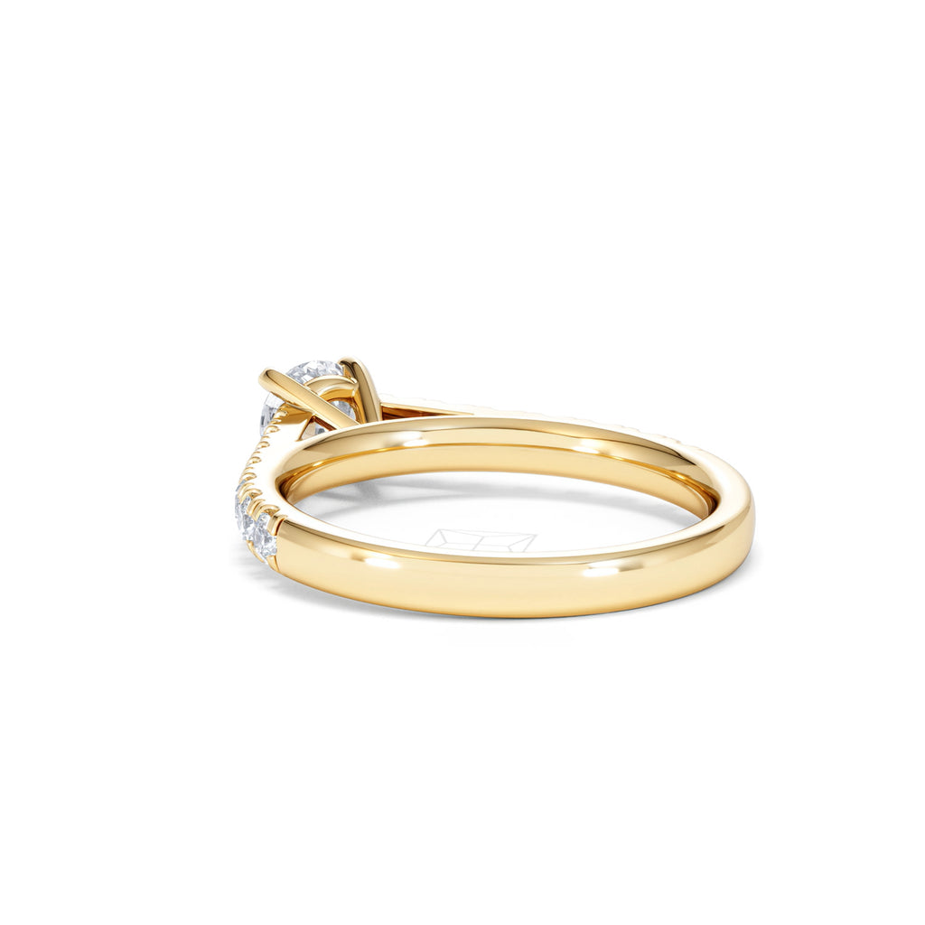 Natalia Lab Diamond Engagement Side Stone Ring 18K Gold 0.91CT F/VS1