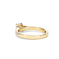 Natalia Lab Diamond Engagement Side Stone Ring 18K Gold 0.91CT F/VS1