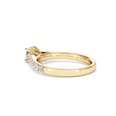 Natalia Lab Diamond Engagement Side Stone Ring 18K Gold 0.91CT F/VS1