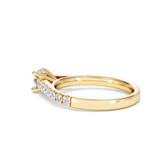 Natalia Lab Diamond Engagement Side Stone Ring 18K Gold 0.91CT F/VS1