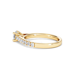 Natalia Lab Diamond Engagement Side Stone Ring 18K Gold 0.91CT F/VS1