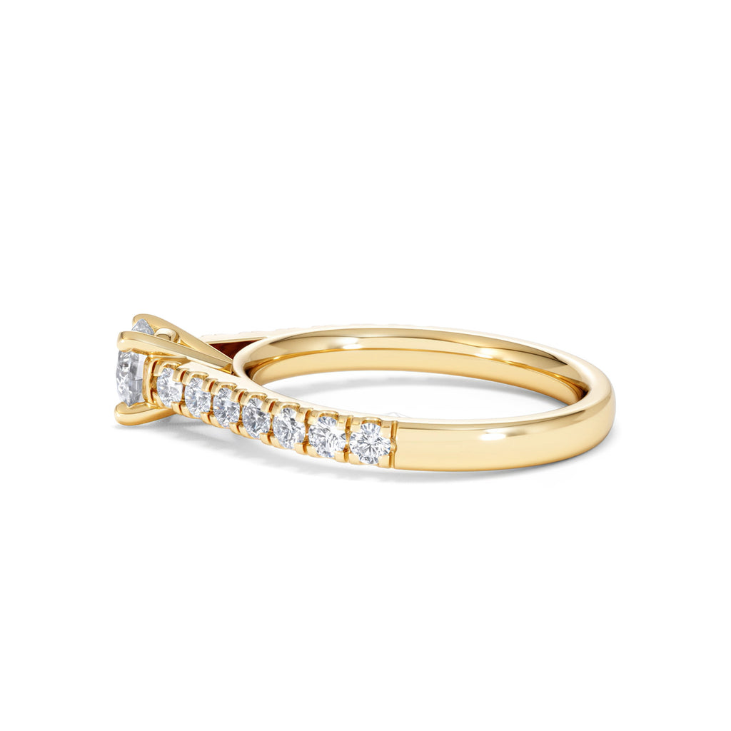 Natalia Lab Diamond Engagement Side Stone Ring 18K Gold 0.91CT F/VS1