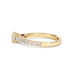 Natalia Lab Diamond Engagement Side Stone Ring 18K Gold 0.91CT F/VS1