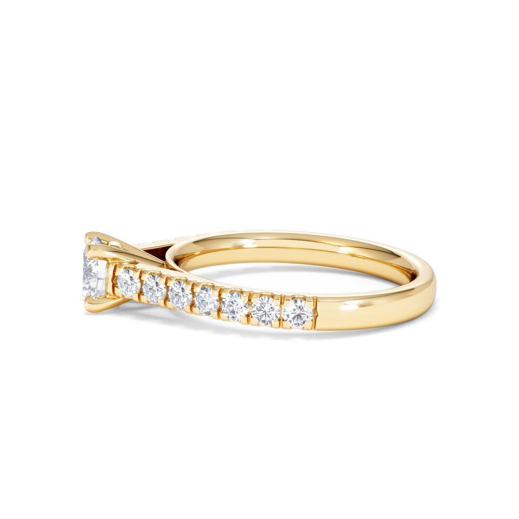 Natalia Lab Diamond Engagement Side Stone Ring 18K Gold 0.91CT F/VS1