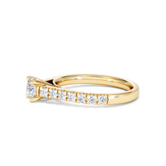 Natalia Lab Diamond Engagement Side Stone Ring 18K Gold 0.91CT F/VS1