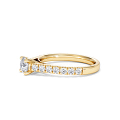 Natalia Lab Diamond Engagement Side Stone Ring 18K Gold 0.91CT F/VS1