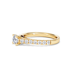 Natalia Lab Diamond Engagement Side Stone Ring 18K Gold 0.91CT F/VS1