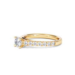 Natalia Lab Diamond Engagement Side Stone Ring 18K Gold 0.91CT F/VS1