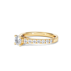 Natalia Lab Diamond Engagement Side Stone Ring 18K Gold 0.91CT F/VS1