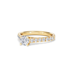 Natalia Lab Diamond Engagement Side Stone Ring 18K Gold 0.91CT F/VS1
