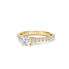 Natalia Lab Diamond Engagement Side Stone Ring 18K Gold 0.91CT F/VS1