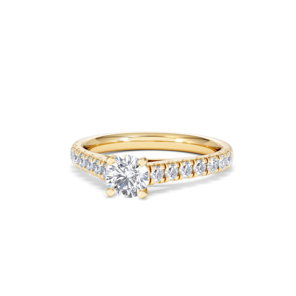 Natalia Lab Diamond Engagement Side Stone Ring 18K Gold 0.91CT F/VS1