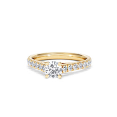 Natalia Lab Diamond Engagement Side Stone Ring 18K Gold 0.91CT F/VS1