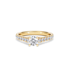 Natalia Lab Diamond Engagement Side Stone Ring 18K Gold 0.91CT F/VS1