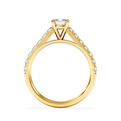 Natalia Lab Diamond Engagement Side Stone Ring 18K Gold 0.91CT F/VS1