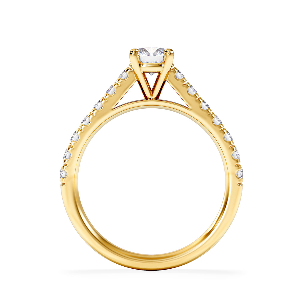 Natalia Diamond Engagement Side Stone Ring 18K Gold 0.91CT H/SI