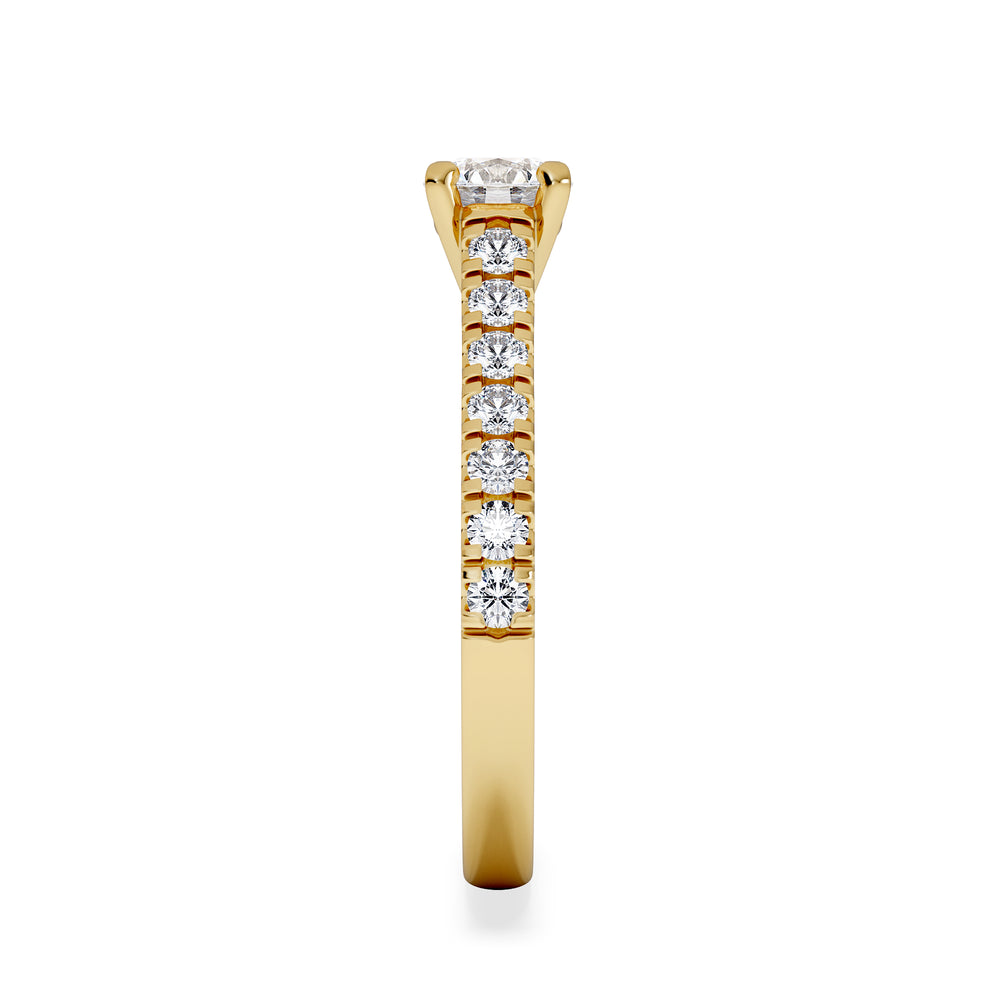 Natalia Diamond Engagement Side Stone Ring 18K Gold 0.91CT G/VS