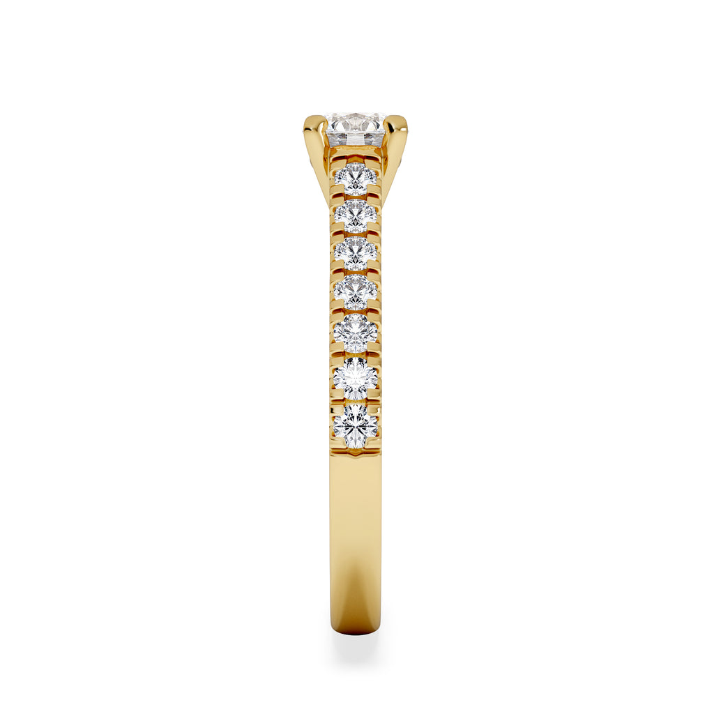 Natalia Diamond Engagement Side Stone Ring 18K Gold 0.91CT H/SI