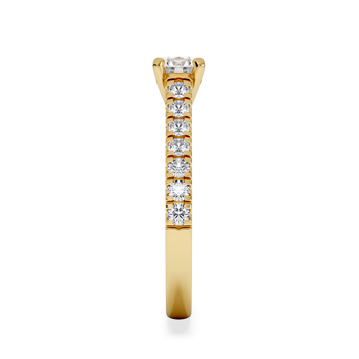 Natalia Diamond Engagement Side Stone Ring 18K Gold 0.91CT H/SI