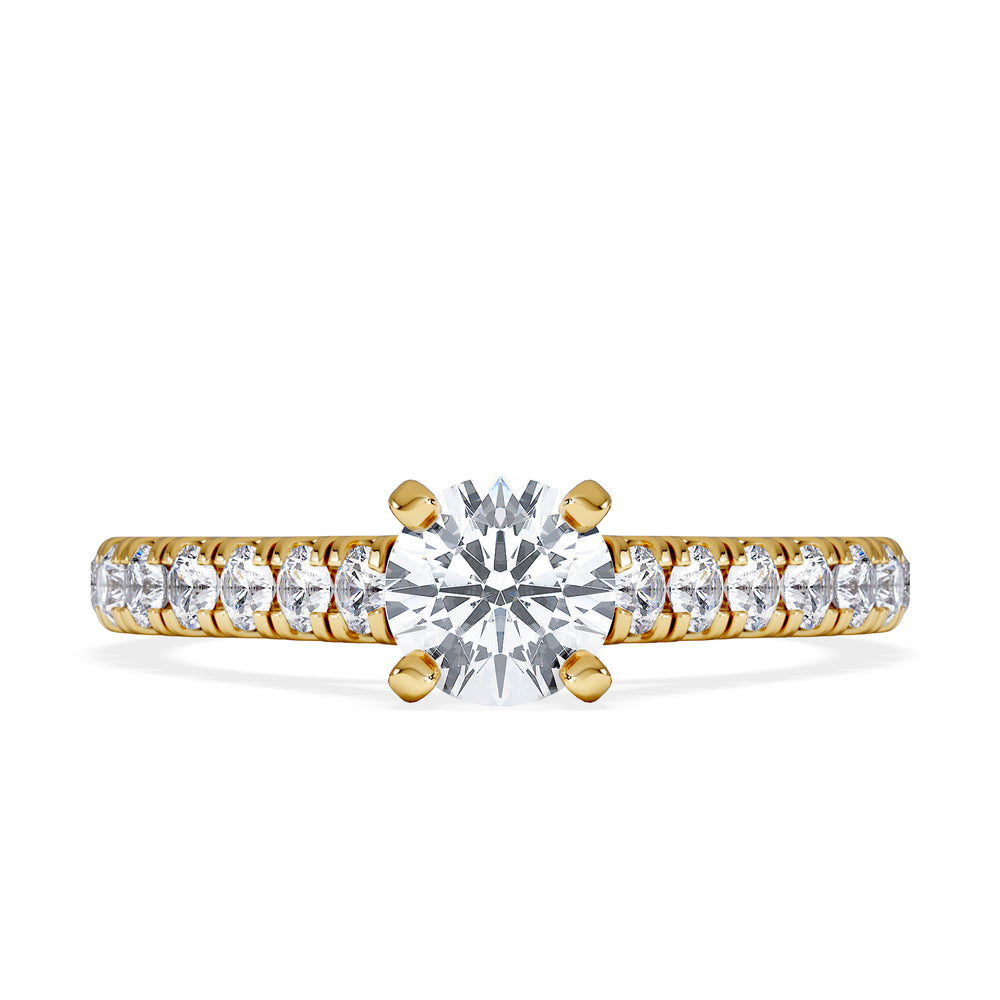 Natalia Diamond Engagement Side Stone Ring 18K Gold 0.91CT G/VS