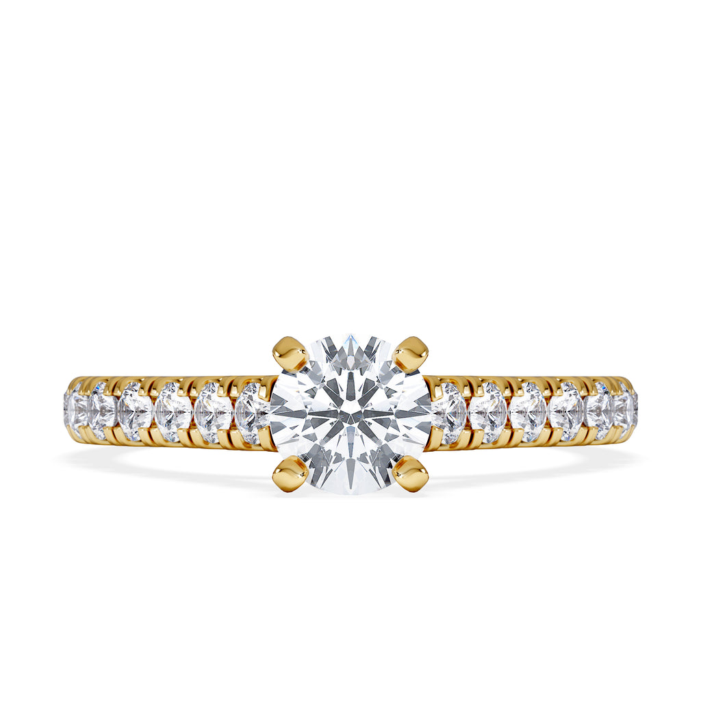 Natalia Diamond Engagement Side Stone Ring 18K Gold 0.91CT G/VS