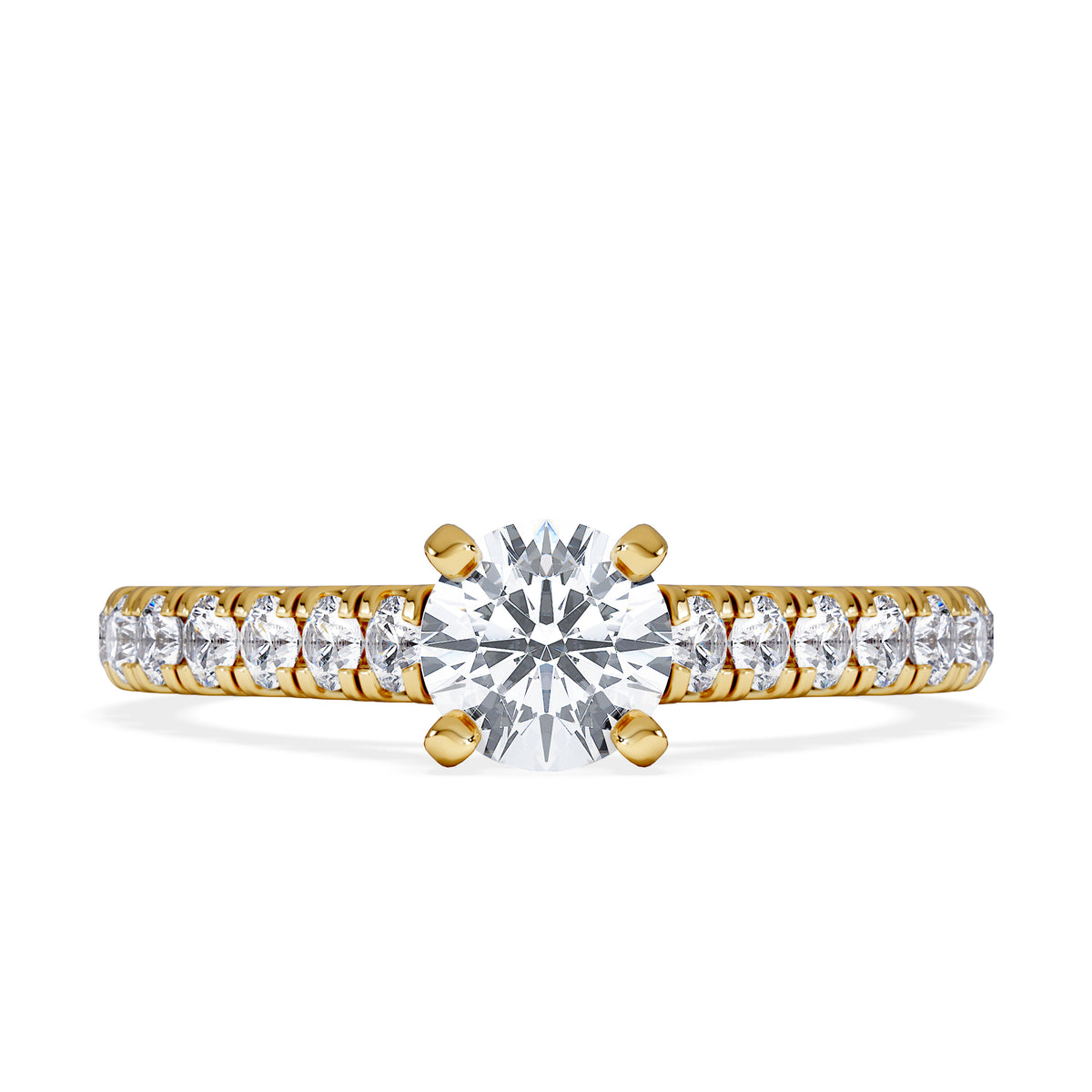 Natalia Diamond Engagement Side Stone Ring 18K Gold 0.91CT G/VS