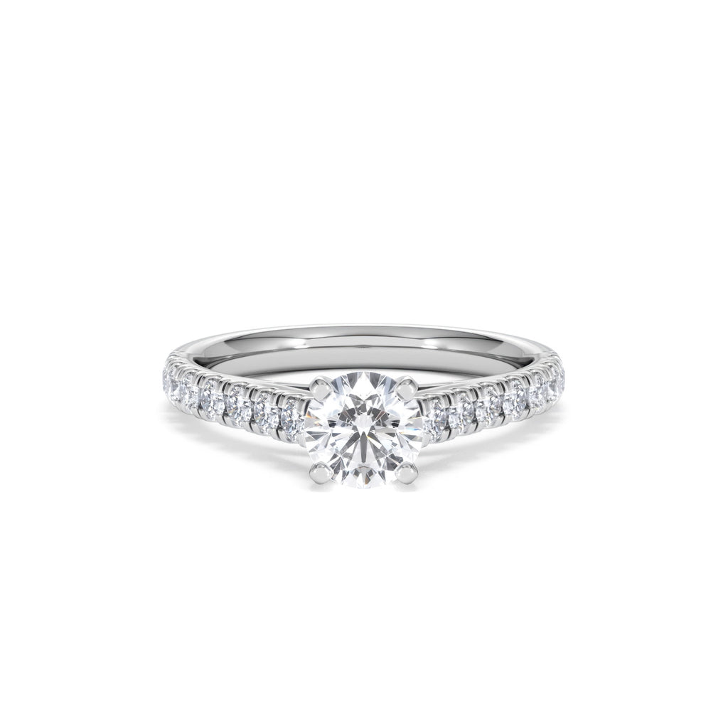 Natalia GIA Diamond Engagement Side Stone Ring Platinum 1.15CT H/SI