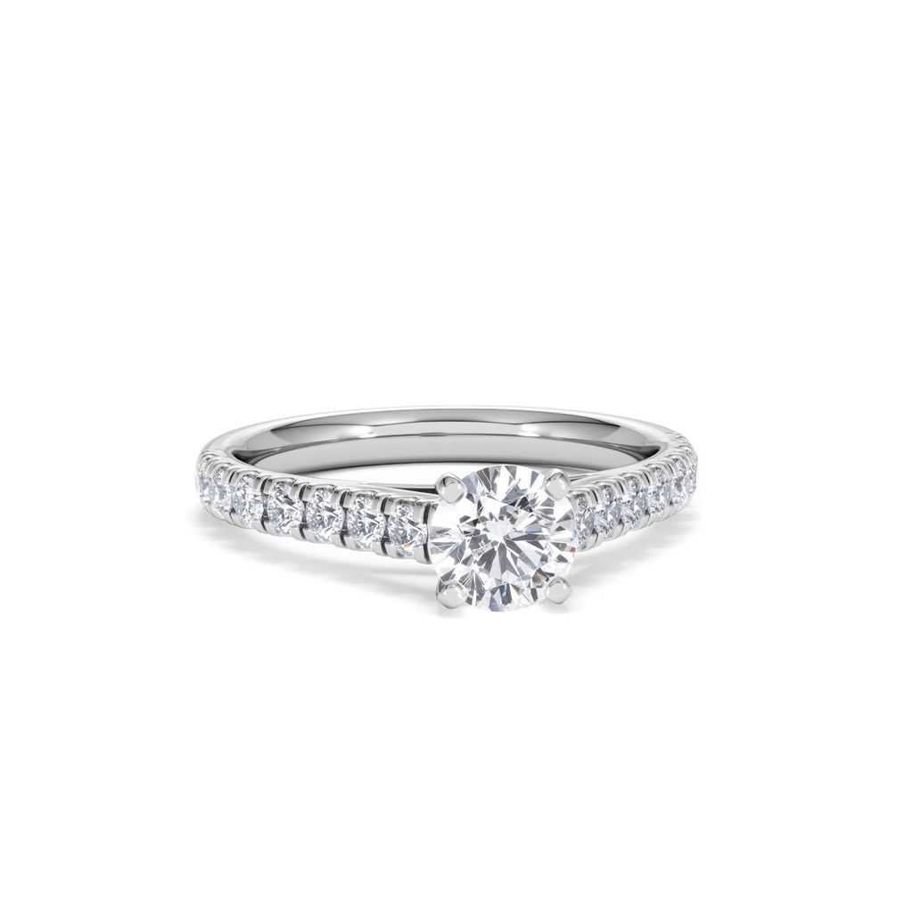 Natalia GIA Diamond Engagement Side Stone Ring Platinum 1.15CT H/SI