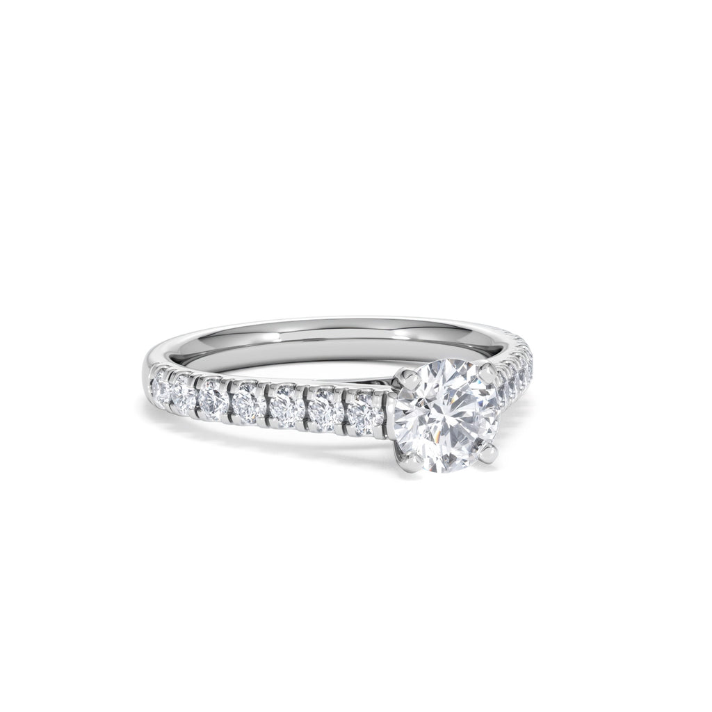 Natalia GIA Diamond Engagement Side Stone Ring Platinum 1.15CT H/SI
