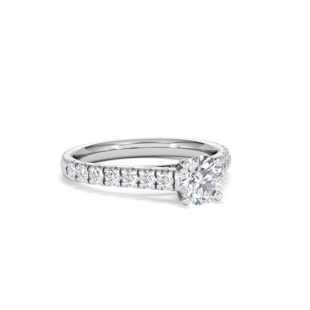 Natalia GIA Diamond Engagement Side Stone Ring Platinum 1.15CT H/SI