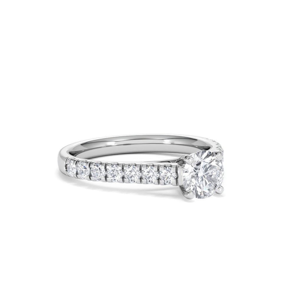 Natalia GIA Diamond Engagement Side Stone Ring Platinum 1.15CT H/SI
