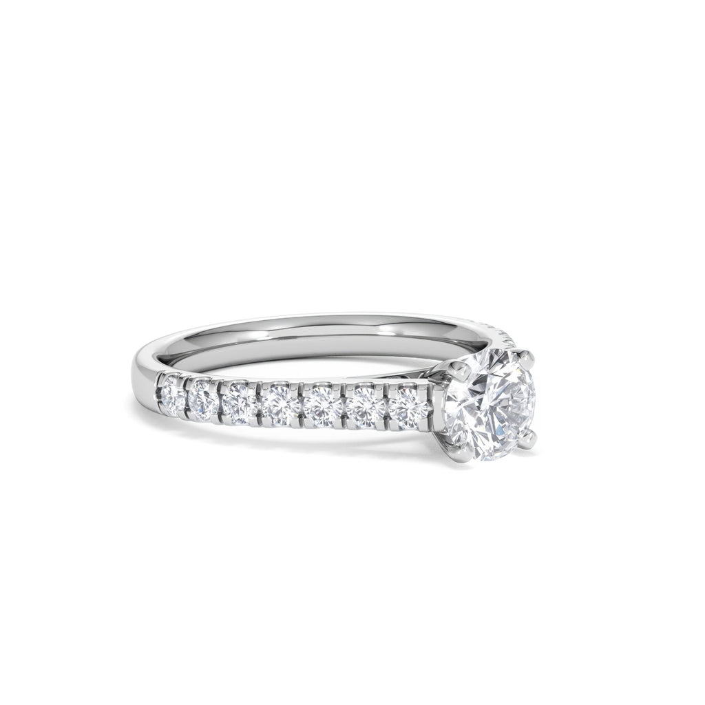 Natalia GIA Diamond Engagement Side Stone Ring Platinum 1.15CT G/VS