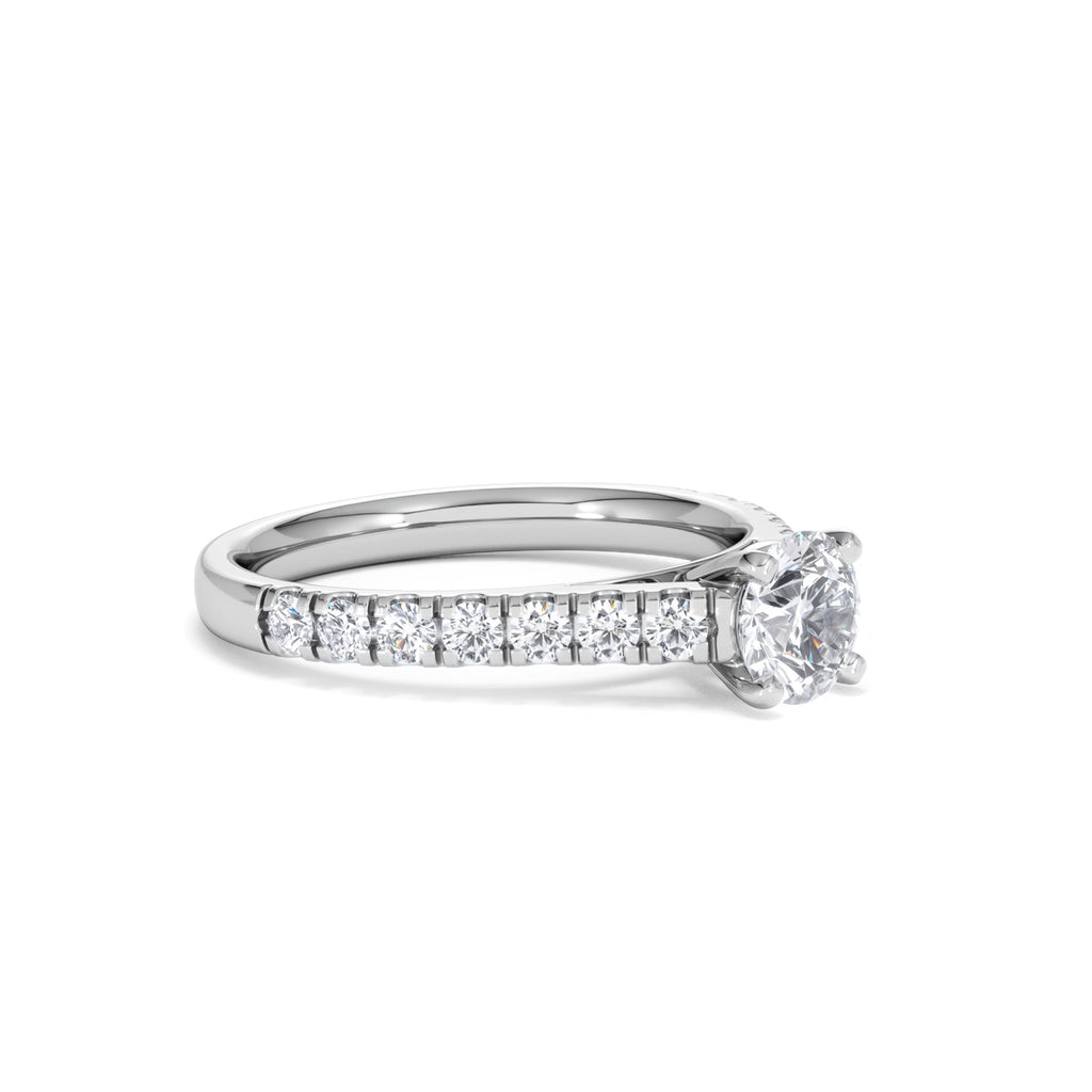 Natalia GIA Diamond Engagement Side Stone Ring Platinum 1.15CT H/SI