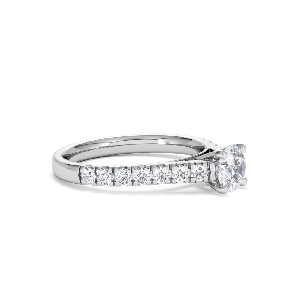 Natalia GIA Diamond Engagement Side Stone Ring Platinum 1.15CT G/VS