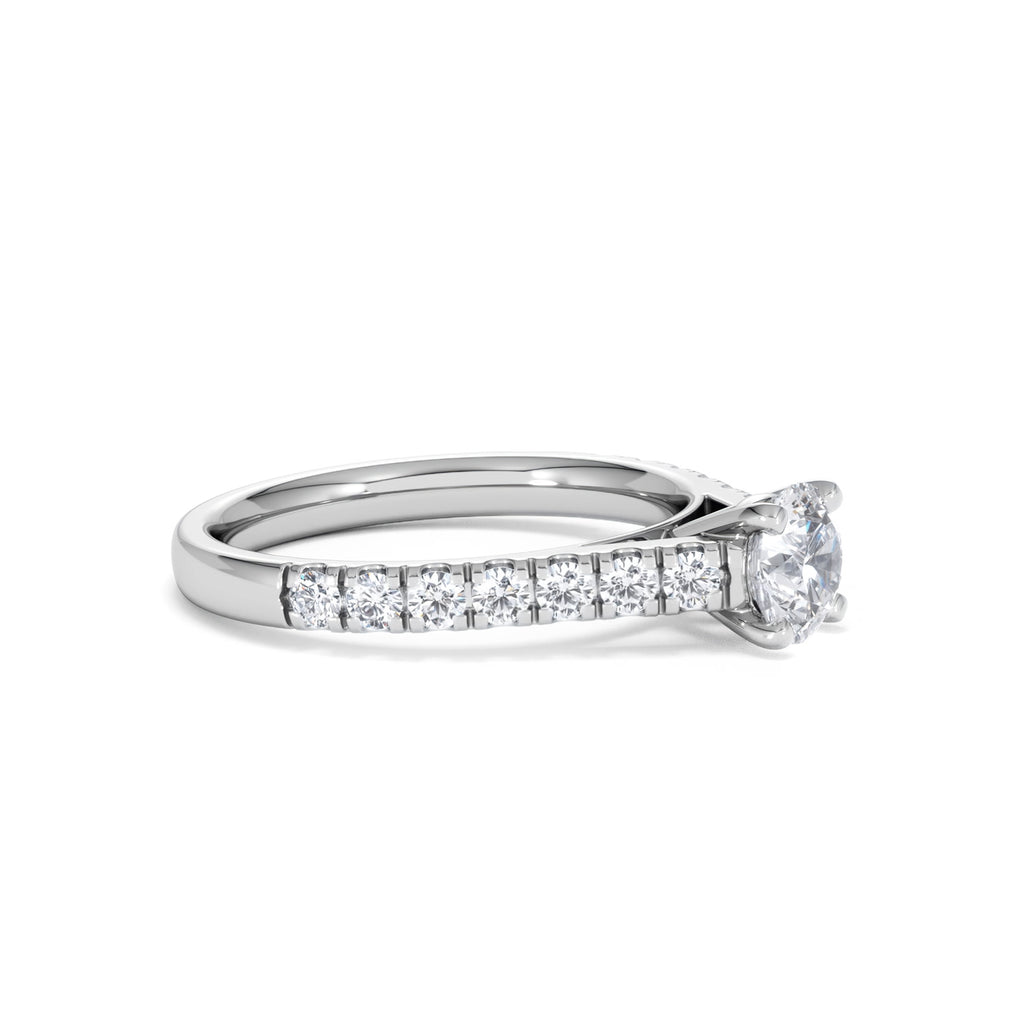 Natalia GIA Diamond Engagement Side Stone Ring Platinum 1.15CT G/VS