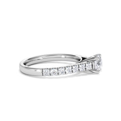 Natalia GIA Diamond Engagement Side Stone Ring Platinum 1.15CT H/SI