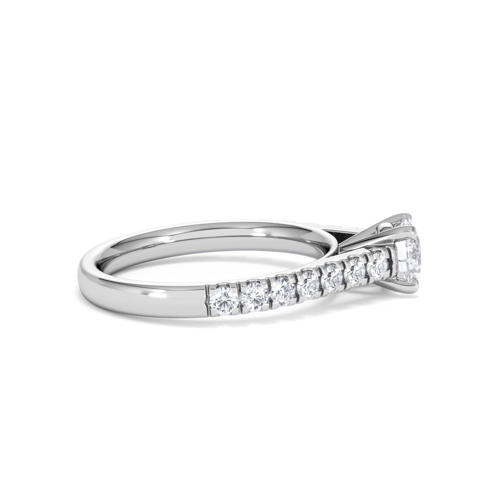 Natalia GIA Diamond Engagement Side Stone Ring Platinum 1.15CT H/SI