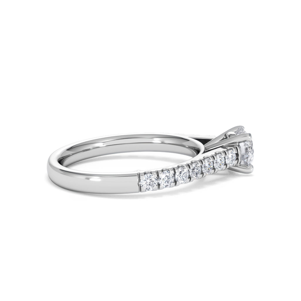 Natalia GIA Diamond Engagement Side Stone Ring Platinum 1.15CT H/SI