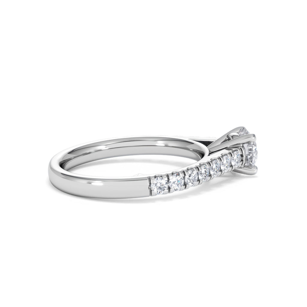 Natalia GIA Diamond Engagement Side Stone Ring Platinum 1.15CT H/SI