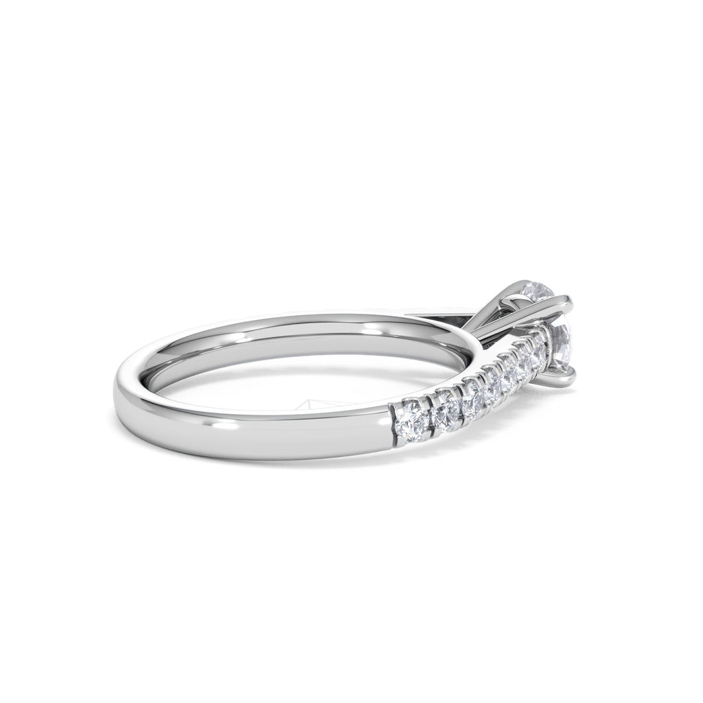 Natalia GIA Diamond Engagement Side Stone Ring Platinum 1.15CT H/SI