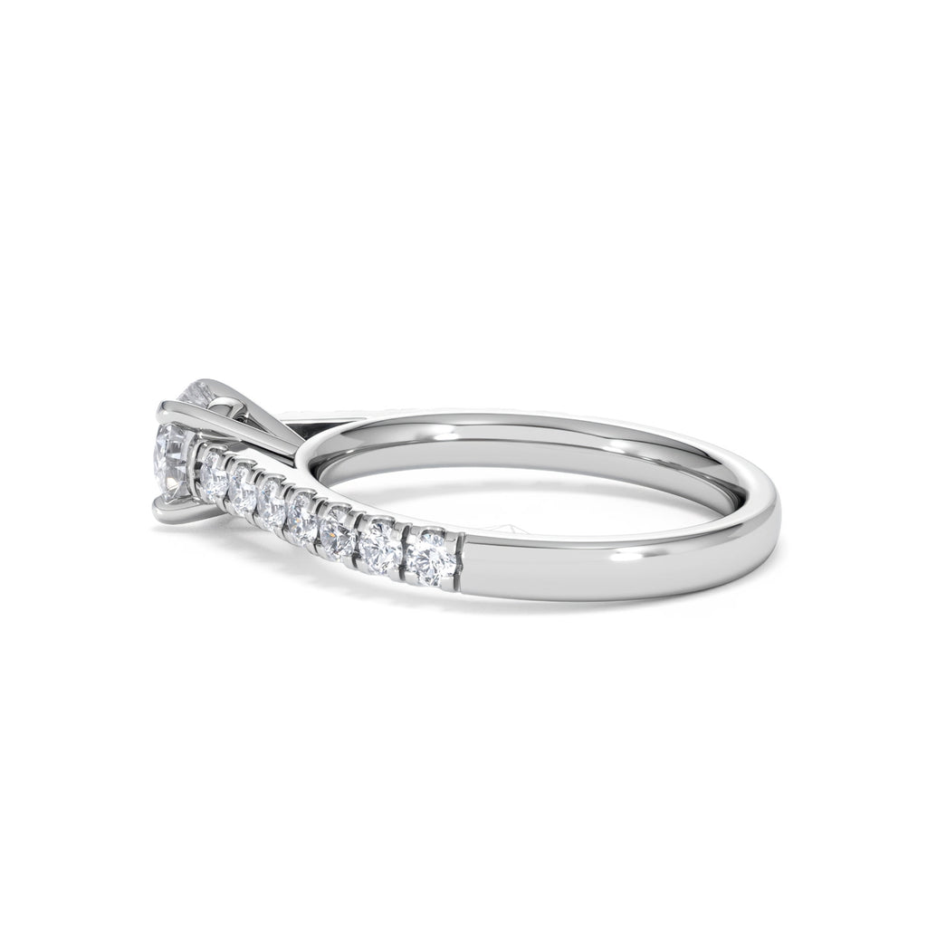 Natalia GIA Diamond Engagement Side Stone Ring Platinum 1.15CT H/SI