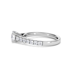 Natalia GIA Diamond Engagement Side Stone Ring Platinum 1.15CT H/SI