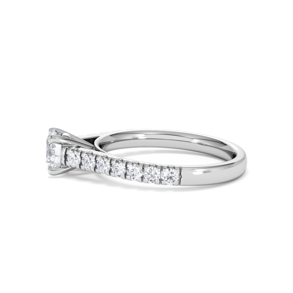 Natalia GIA Diamond Engagement Side Stone Ring Platinum 1.15CT H/SI